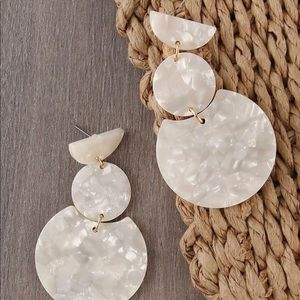 Large Geometric Circle Drop Earrings